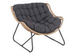 Ambia Garden Gartensessel, Anthrazit, Dunkelgrau, Hellbraun, Metall, Kunststoff, Textil, Kufe, 97x83.5x110.5 cm, wetterfest, Gartenmöbel, Gartenstühle, Gartenstühle