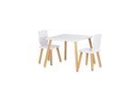 Chipolino Kinder Tischset Tiermotiv Tisch 2 Stühle, Holz, Sitzgruppe, ab 2 Jahre weiß
