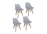 HTI-Living Stuhl 4er Set Atlanta Hellgrau, PU Antikgrau