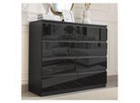 HTI-Living Sideboard Kenji 8 Schubladen Hochglanz Schwarz