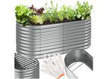 tectake® Hochbeet, aus verzinktem Stahl, stabil, sicher, witterungsbeständig, 200 x 100 x 80 cm