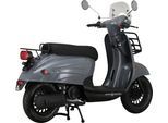 Motorroller ALPHA MOTORS "Adria", grau (grau, schwarz), Motorroller, ohne Topcase, 45 km/h, mit Lenkerschloss und Windschild, B:67,5cm H:108,5cm L:175cm