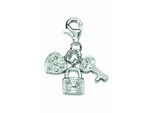 Charm-Einhänger ADELIA´S "Charm Anhänger 925 Silber mit Zirkonia – Silberanhänger", silber, Charms, Damen, Silber 925 (Sterlingsilber), Silberanhänger
