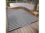 Sisalteppich HANSE HOME "Viela Outdoor Wendeteppich, auch als Läufer erhältlich", schwarz-weiß (schwarz, weiß), B:240cm H:5mm L:340cm, Polypropylen, Teppiche, Sisalteppich, schwarz weiß, Flachgewebe, Balkon, Wohnzimmer, In-Outdoor, wasserfest