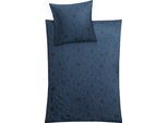 Bettwäsche KLEINE WOLKE "Lisse", blau (dunkelblau), B/L: 135cm x 200cm, 1 Stk., 1 Stk., Mako-Satin, B/L: 80cm x 80cm, 2 Stk., Mako-Satin, Obermaterial: 100% Baumwolle, Bettwäsche, Bettwäsche, mit feinen Blumenmotiven
