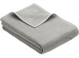 Wohndecke IBENA "Luxus", grau (silbergrau), B:100cm L:150cm, Baumwolle, Polyacryl, Polyester, Wohndecken, Wohndecke, verschiedene Größen, uni, Kuscheldecke, Premium, made in Europe