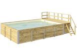 Rechteckpool WEKA "595 Gr. 2 mit Sonnendeck und Technikraum", folie sand, B:416cm H:116cm L:644cm, Schwimmbecken, BxLxH: 416x644x116 cm, verschiedene Folienfarben
