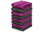 Gaestehandtuecher OTTO HOME "Vanessa, 8 Gästehandtücher, 30x50cm, in Standard- und Premium-Qualität", beere anthrazit, B:50cm L:30cm, Walkfrottee, Obermaterial: 100% Baumwolle, Handtücher, Handtücher mit Bordüre, 100% Baumwolle, einfarbig, weich