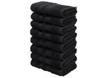 Handtücher OTTO HOME "Vanessa, 8 Handtücher, 50x100cm, in Standard- und Premium-Qualität", schwarz, B:50cm L:100cm, Walkfrottee, Obermaterial: 100% Baumwolle, Handtücher, Handtücher mit Bordüre, 100% Baumwolle, einfarbig, weich