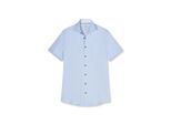 Businesshemd OLYMP "OLYMP Level Five 24/Seven, body fit, Modern Kent", Herren, Gr. 43, Normaler Arm, bleu, 64% Baumwolle, 27% Polyester, 9% Elasthan, Hemden
