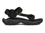 Sandale TEVA "TERRA FI 5 UNIVERSAL LEATHER MEN", Herren, Gr. 42, schwarz (schwarz, phantom), Leder, Synthetik, Schuhe Sandale, Outdoorsandale schnell trocknend, leicht,atmungsaktiv,für Multi-hikes