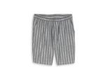 TOM TAILOR DENIM Herren TTRELAXED Shorts mit Leinenanteil, schwarz, Gestreift, Gr. M