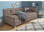 Polsterliege MAINTAL, grau (taupe), B:89cm L:210cm, Komplettbetten, mit Seiten- und Rückenteil