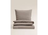 Bettwäsche BIERBAUM "Bettwäsche Biber Uni", braun (mocca), B/L: 240cm x 220cm, 1 Stk., 2 Stk., Biber, B/L: 80cm x 80cm & 80cm x 80cm, 3 Stk., Biber, Obermaterial: 100% Baumwolle, Bettwäsche, Bettwäsche, Biber, 100 % Baumwolle, pflegeleicht, kuschelig weich