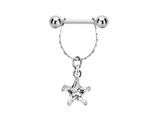 Brustwarzenpiercing ADELIA´S "Piercing Brustpiercing", Damen, Gr. onesize, transparent (klar), Chirurgiestahl, Piercings, Anhänger mit einem Stein-Stern