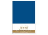 Spannbettlaken JANINE "MAKO-FEINJERSEY 5007", blau (royalblau), L:200cm, Mako-Jersey, Obermaterial: 100% Baumwolle, Bettlaken, Spannbettlaken, aus 100% Baumwolle, für Matratzen bis 26 cm Höhe