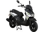 Motorroller GT UNION "Cross 2.0 125", grün (weiß, grün, schwarz), Motorroller, 85 km/h, Luftgekühlter Motor, B:75cm H:115cm L:204cm