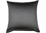 Kissenbezug JANINE "Colors Mako Satin", grau (titan), B:50cm L:50cm, Mako-Satin, Obermaterial: 100% Baumwolle, Kissenbezüge, Kissenbezug, mit Reißverschluss, uni Kissenhülle, feinfädig, 100% Baumwolle