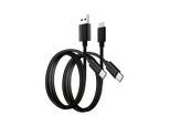 STEALTH USB-Kabel "Silikon Ladekabel im Doppelpack je 2m (1x USB-A -> C & 1x USB-C -> C)", schwarz, 200cmcm, Kabel, Flexibles Silikon, USB-Kabel