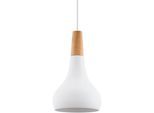 EGLO Hängeleuchte "SABINAR", braun (weiß, holz), 1, Ø 18cm, 1 Stk., Leuchten, Hängeleuchte, Esszimmer, Flur, H110 x Ø18 cm, 1X40W exkl., Hängeleuchte