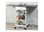 Kesper Küchenwagen - ausklappbaren Arbeitsplatten - Weiß/Grau FSC