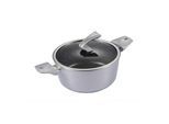 neuetischkultur Bratentopf mit Deckel Metallic Silber 24 cm