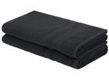 Saunatuch OTTO HOME "Vanessa, 2 Saunatücher, 80x200cm, in Standard- und Premium-Qualität", schwarz, B:80cm L:200cm, Walkfrottee, Obermaterial: 100% Baumwolle, Handtücher, Saunatuch, Handtücher mit Bordüre, 100% Baumwolle, einfarbig, weich