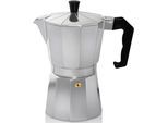 Espressokocher KRÜGER "Italiano", silber (silberfarben), 0,45 l, 9, Kaffeemaschinen, Espressokocher, traditionell italienisch, aus Aluminium, mit Silikon-Dichtungsring
