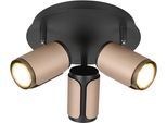 TRIO LEUCHTEN Deckenstrahler "GILLAN, Spot 3-flammig, exkl 3x GU10 max 10W, Ø 30 cm Höhe 16 cm", braun, 3, Ø 30cm H: 16cm, 1 Stk., Leuchten, GU10 Deckenspot 3er Rondell für Küche Flur, Spots schwenkbar, IP20, Deckenstrahler