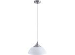 PACO HOME Pendelleuchte "JIN", weiß (silberfarben), 1, Ø 29cm H: 168cm, Leuchten, Hängelampe Esszimmer Esstischlampe 1,5m Textilkabel Kürzbar E27, Pendelleuchte