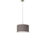 EGLO Hängeleuchte "Pasteri Pendellampe, Hängelampe, Stahl und Stoff, E27, Esszimmerlampe", silberfarben, 1, Ø 38cm H: 110cm, 1 Stk., Leuchten, Textil Pendelleuchte, Hängeleuchte aus Stahl und Stoff, E27, Ø: 38 cm, Hängeleuchte