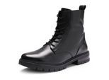 Schnürstiefelette ARA "CAMBRIDGE", Damen, Gr. 6,5, schwarz, Glattleder, unifarben, Schuhe Schnürstiefelette, Business Stiefel in Bequemweite G (= weit)