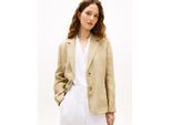 Kurzblazer TOMMY HILFIGER "NEW ESS LINEN REG SB BLAZER", Damen, Gr. 36, beige, Web, Obermaterial: 76% Leinen, 24% Lyocell, unifarben, gerade normal, Blazer Kurzblazer, mit aufgesetzten Taschen