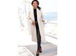 Langmantel LASCANA, Damen, Gr. 46, beige (sand), Web, Obermaterial: 100% Polyester. Futter: 100% Polyester, unifarben, figurumspielend knielang, Mäntel Langmantel, mit Bindegürtel und Taschen, eleganter Damenmantel