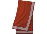 Plaid LACOSTE "LFRAME", rot (sierra), B:130cm L:170cm, Baumwolle, Wohndecken, Plaid, mit Label-Applikationen