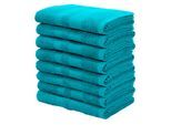 Handtücher OTTO HOME "Vanessa, 8 Handtücher, 50x100cm, in Standard- und Premium-Qualität", petrol, B:50cm L:100cm, Walkfrottee, Obermaterial: 100% Baumwolle, Handtücher, Handtücher, Handtücher mit Bordüre, 100% Baumwolle, einfarbig, weich