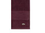 Gästehandtuch LACOSTE "LLECROCO", braun (bordeaux), B:40cm L:60cm, Frottier, Obermaterial: 100% Baumwolle, Handtücher, Gästehandtuch, mit Label-Applikationen