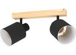 EGLO Deckenspot "BATALLAS Deckenstrahler, Holz, Stahl und Textil, E27, Vintage, Lampe", braun (braun, schwarz), 1 Stk., Leuchten, Deckenstrahler skandi, Wohnzimmerlampe, Schlafzimmerlampe, Spots E27, Deckenspot