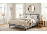 Bett "ERIK Boxbett mit Bonnell-/Taschen-Federkernmatratze, Breite 160/180cm", hellgrau, B:180cm H:113cm L:209cm, 100% Polyester, LEGER HOME BY LENA GERCKE, Betten, Bett, wahlweise Härtegrad der Matratze H2/H3/H4, Polsterbett mit/ohne Topper