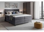 Boxspringbett HOME AFFAIRE "Ilona, Doppelbett, Polsterbett, Federkernbett, Komforbett, 160, 180 cm", dunkelgrau, B:186cm L:213cm, 100% PES, Komplettbetten, Boxspringbett, inkl. Topper, zwei Bettkästen, Taschen-Federkernmatratze, Härtegrad 3