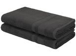 Saunatuch OTTO HOME "Vanessa, 2 Saunatücher, 80x200cm, in Standard- und Premium-Qualität", grau (anthrazit), B:80cm L:200cm, Walkfrottee, Obermaterial: 100% Baumwolle, Handtücher, Saunatuch, Handtücher mit Bordüre, 100% Baumwolle, einfarbig, weich, Topseller