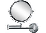 Kosmetikspiegel KLEINE WOLKE "Ridge Mirror", silber (silberfarben), H:16cm Ø:17cm, Glas, Metall, Spiegel, Kosmetikspiegel, 3-fach Vergrößerung