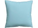 Kissenbezug SCHLAFGUT "Premium Kissenbezug Woven Satin (1 St)", blau (blau light), B:80cm L:80cm, Mako-Satin, Obermaterial: 100% Baumwolle, Kissenbezüge, Kissenbezug, Ton-in-Ton Reißverschluss, Fadendichte von 300tc, Uni, OEKO Tex