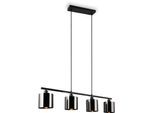 REALITY LEUCHTEN Pendelleuchte "JASON, Hängelampe Esszimmerlampe, 4-flammig, exkl. 4xE14 max 10W", silber (rauchgrau schwarz), 4, Ø 12cm H: 150cm, 1 Stk., Leuchten, höhenverstellbar max 150cm, mit semi-transparenten Kunststoff-Schirmen, Pendelleuchte