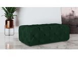 Polsterhocker HOME AFFAIRE "FOLLINA", grün (dunkelgrün), B:130cm H:39cm T:65cm, 100% Polyester, Hocker, Polsterhocker, Polsterhocker mit klassischer Chesterfield-Knopfheftung