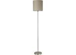 EGLO Stehlampe "PASTERI Stehlampe - Stoff - Stahl - E27 - 1X60W - IP20", beige (nickel, matt), 1, Ø 28cm H: 157,5cm, 1 Stk., Leuchten, Standleuchte, Wohnzimmer, Esszimmer, Schalfzimmer, H157,5 x Ø28 cm, Stehlampe