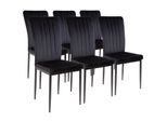 Albatros Esszimmerstühle mit Samt-Bezug 6er Set MODENA, Schwarz - Stilvolles Vintage Design, Eleganter Polsterstuhl am Esstisch - Küchenstuhl oder Stuhl Esszimmer mit hoher Belastbarkeit