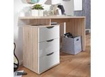 Schreibtisch MASSA mit Container Sonoma Computertisch Bürotisch 120cm 3 Schübe