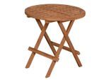Gardenson , Teakfarben , Holz , Teakholz , rund , 50x50 cm , klappbar , Gartenmöbel, Gartentische, Loungetische & Beistelltische Outdoor