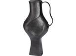 Tischvase GILDE "Vase Antigua mit Henkel", schwarz, B:24cm H:43cm T:15cm, Aluminium, Vasen, Tischvase